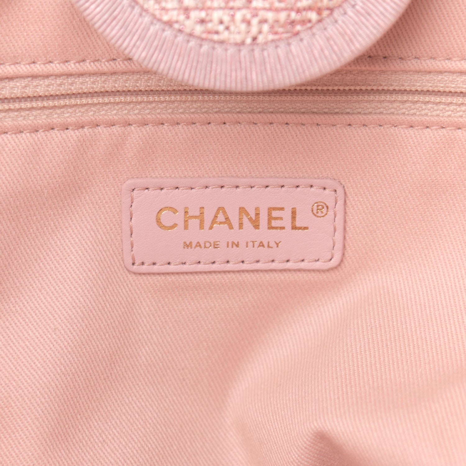 Chanel Straw Lurex Medium Deauville Tote Pink 6 of 14