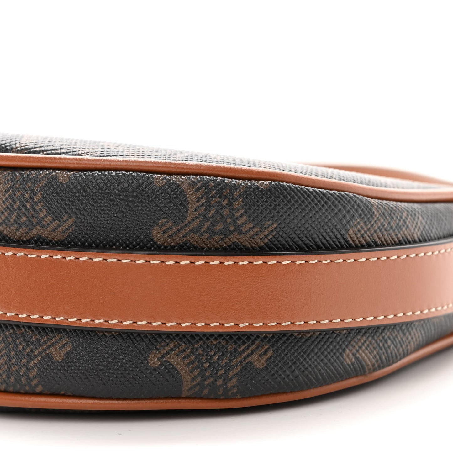 Canvas Calfskin Mini Ava Triomphe Shoulder Bag Tan
