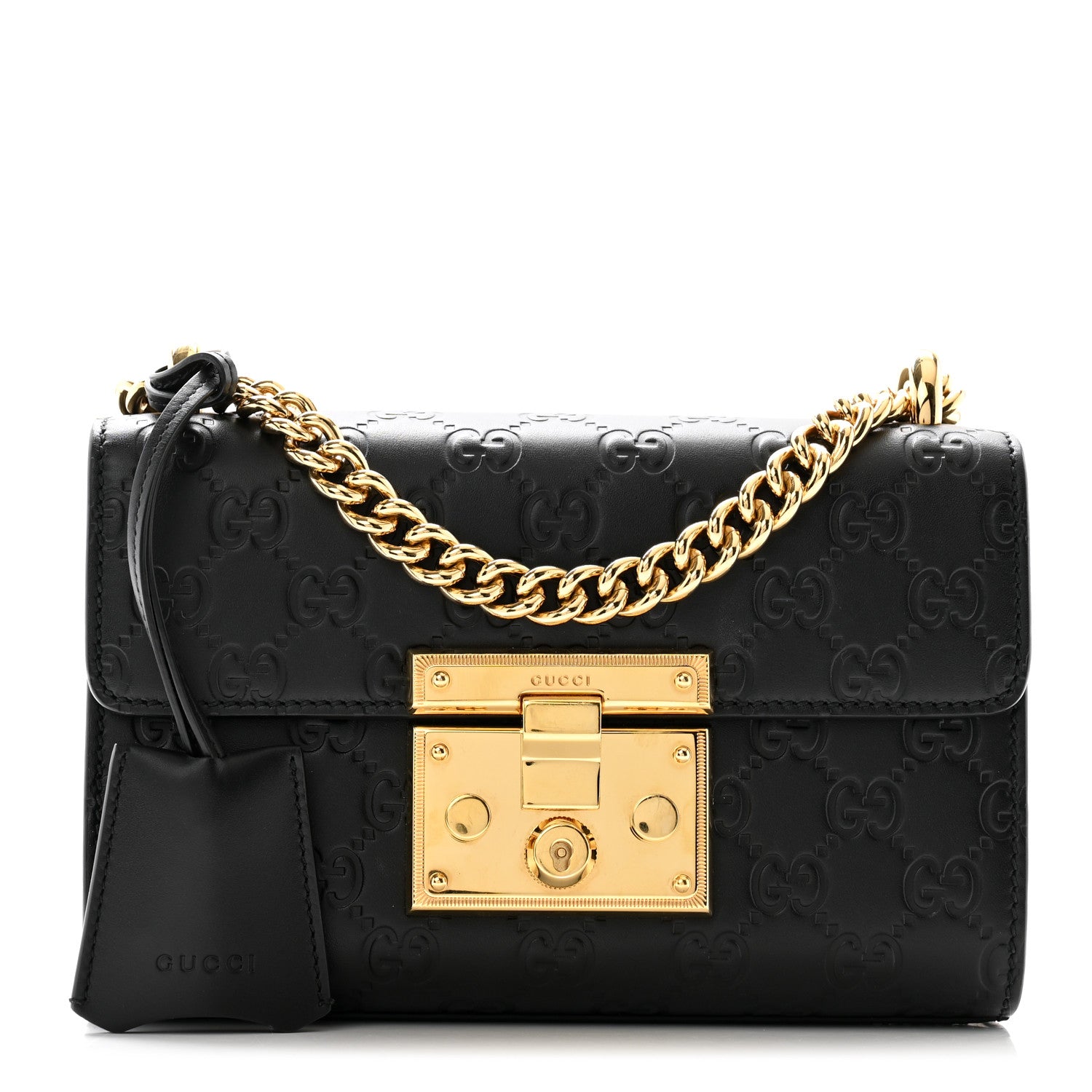 Gucci Guccissima Small Padlock Shoulder Bag Black 1 of 12