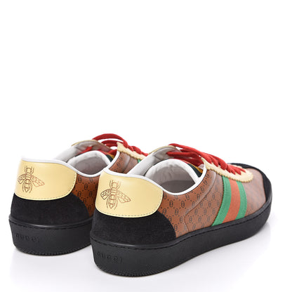 Gucci X DAPPER DAN Calfskin Suede GG Micro Monogram Womens G74 Sneakers 39.5 Black Cuir Burro 4 of 10