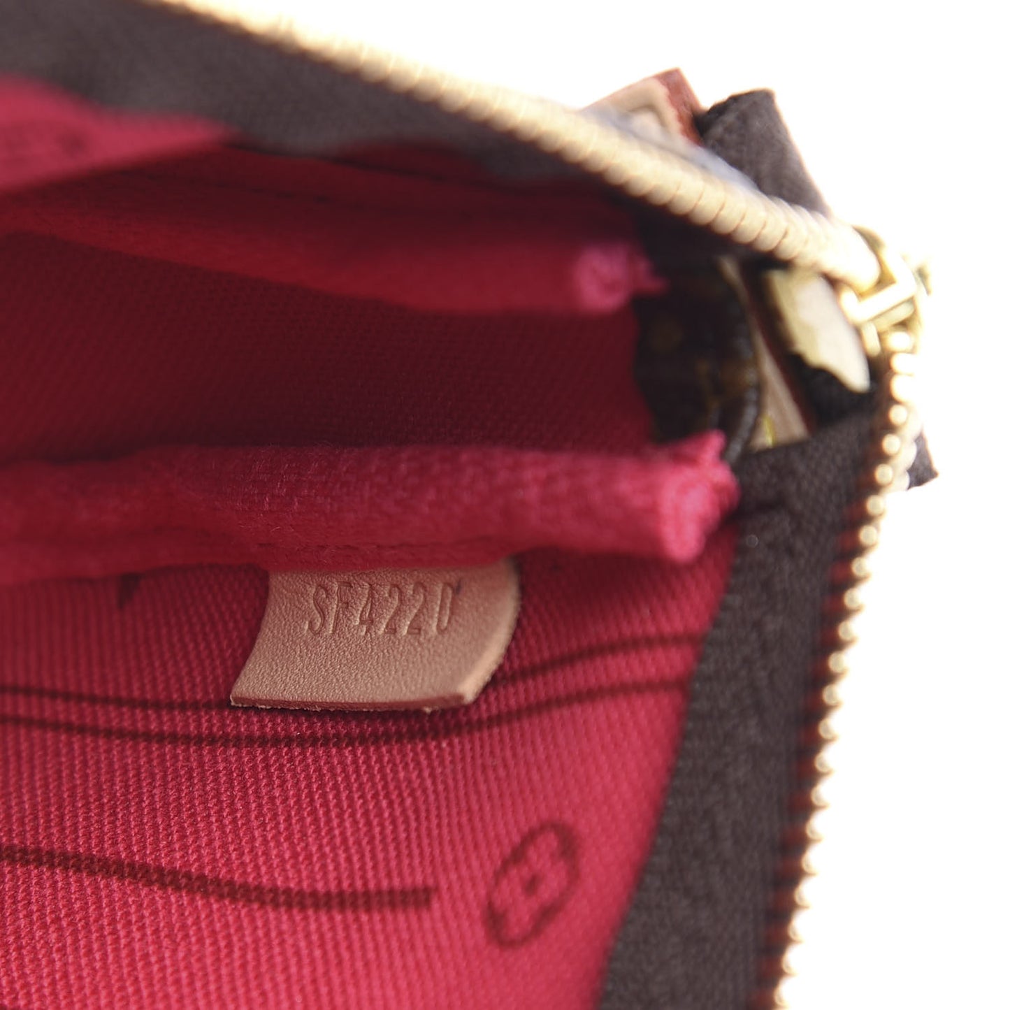 Monogram My LV Heritage Mini Pochette Accessories Fuchsia Ivory