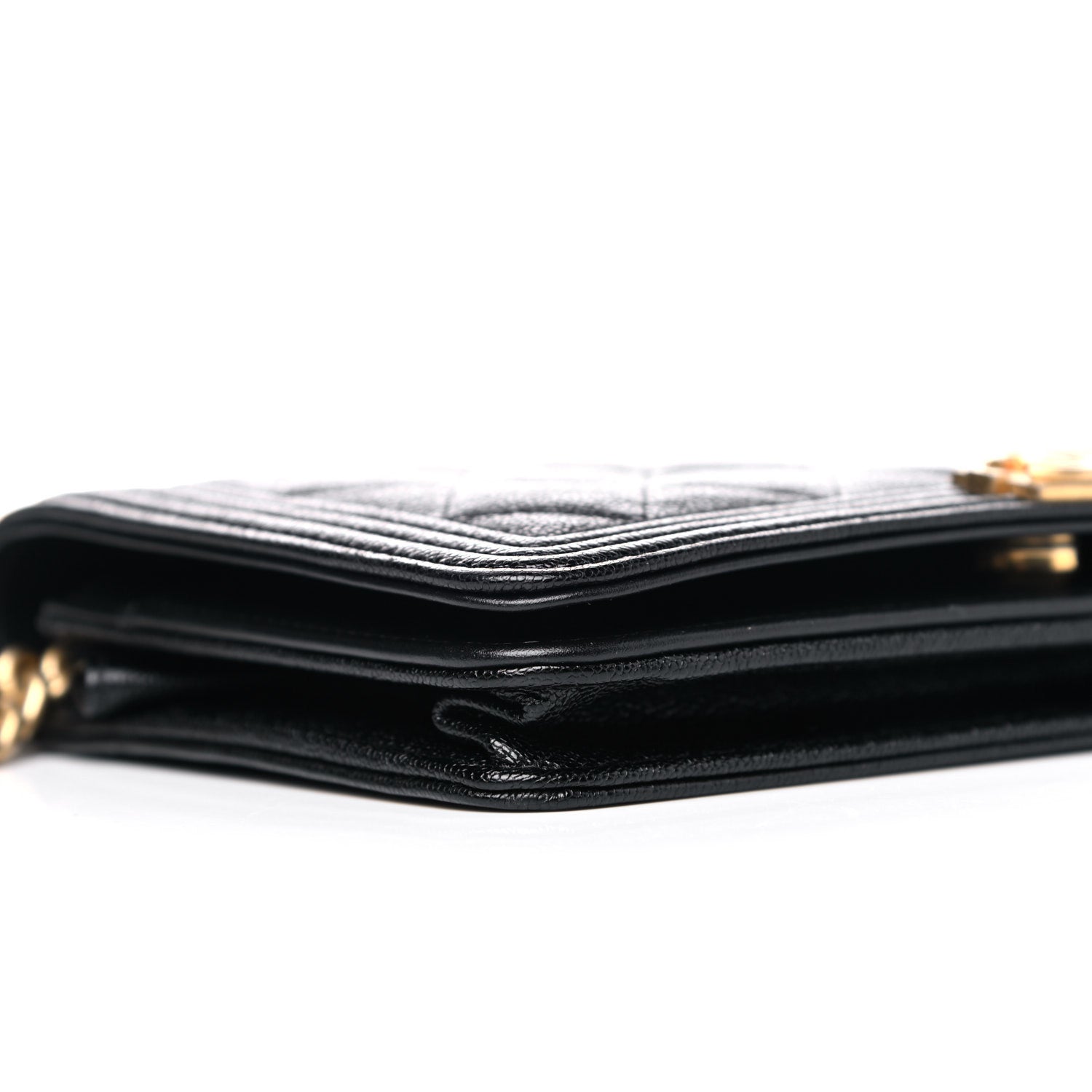 Chanel Caviar Quilted Boy Wallet On Chain WOC Black 10 of 13