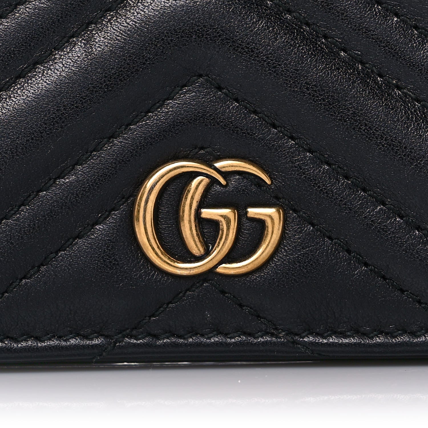 Gucci Calfskin Matelasse GG Marmont Card Case Wallet Black 11 of 13