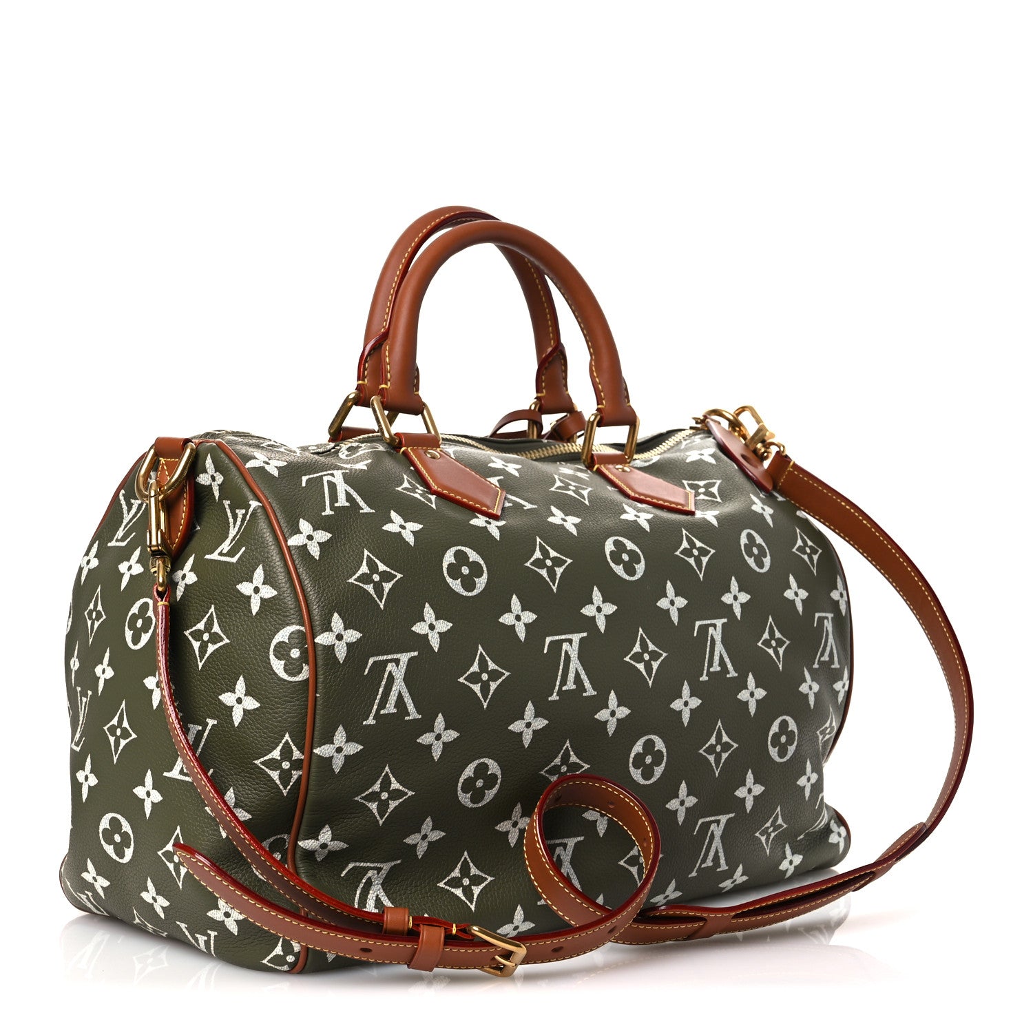 Louis Vuitton Calfskin Monogram Speedy P9 Bandouliere 40 Green Sancha 4 of 11
