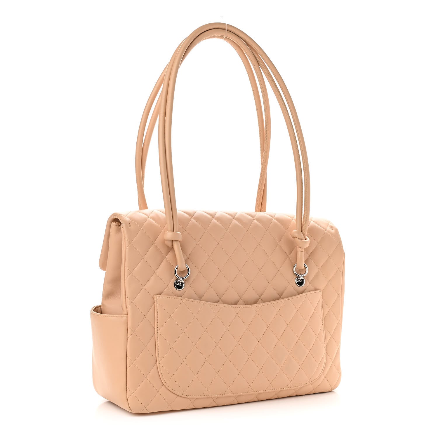 Chanel Calfskin Quilted Large Cambon Flap Beige Black 3 of 13