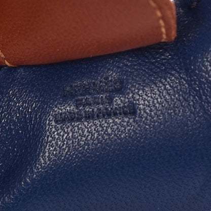 Hermes Milo Lambskin Grigri Rodeo Horse Bag Charm MM Bleu de Malte Rubis Fauve 3 of 4
