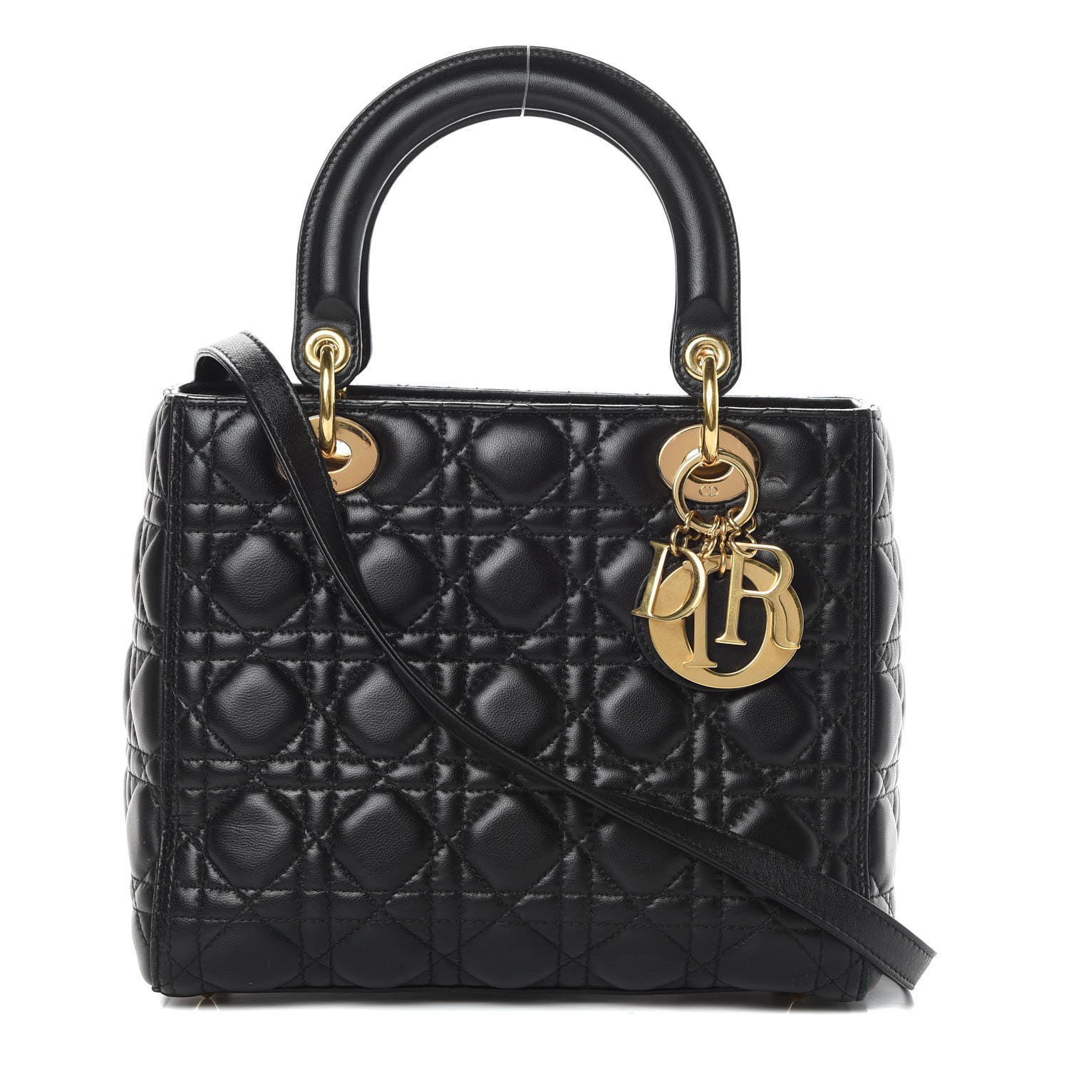 Christian Dior Lambskin Cannage Medium Lady Dior Black 1 of 16