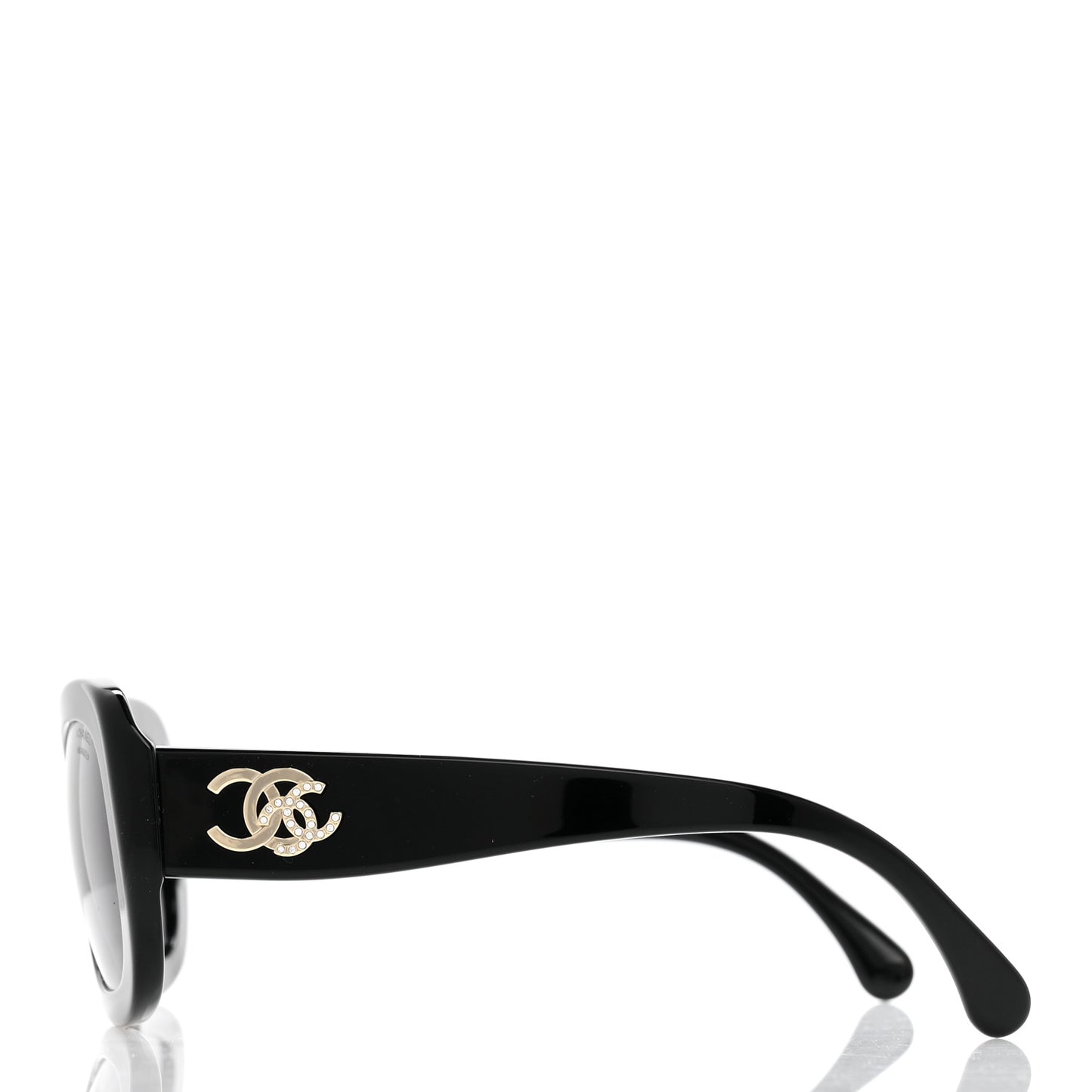 Acetate Oval CC Sunglasses 5468-B Black