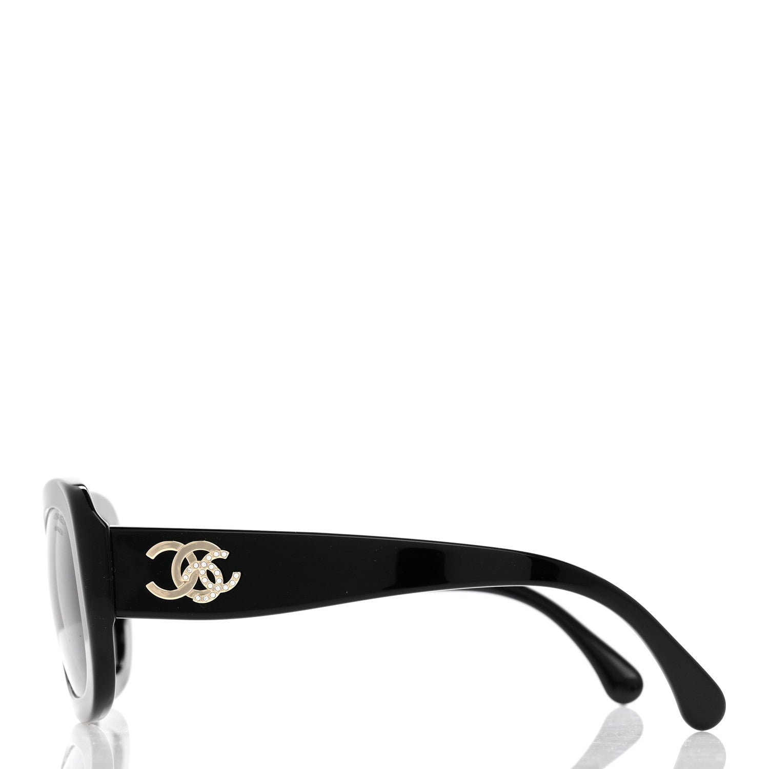 Chanel Acetate Oval CC Sunglasses 5468-B Black 3 of 10