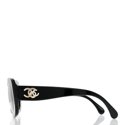 Chanel Acetate Oval CC Sunglasses 5468-B Black 3 of 10