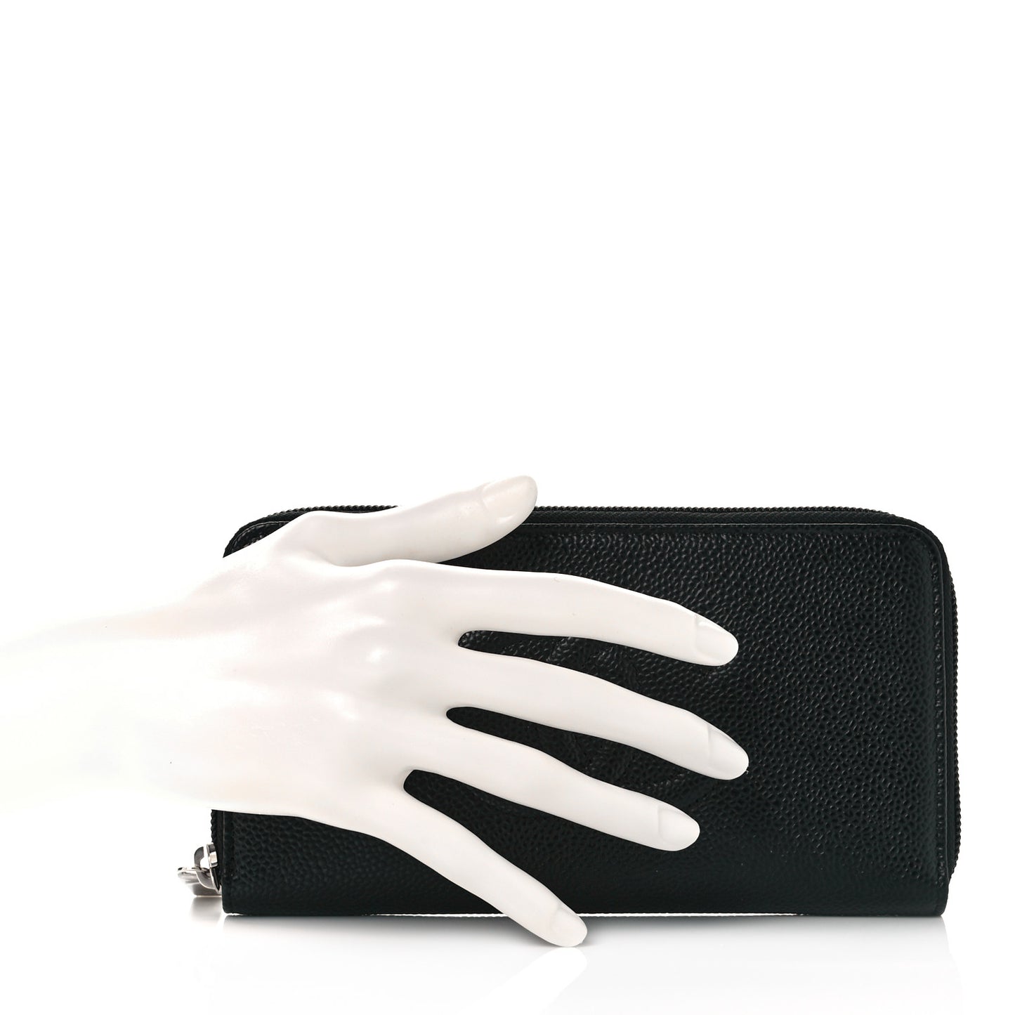Caviar Large Timeless CC Zip Around Wallet Black