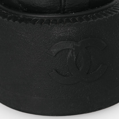 Chanel Crumpled Lambskin Quilted Platform Lace Up Combat Boots 38 Black 10 of 10