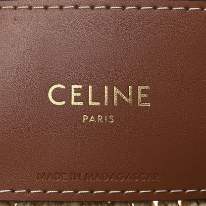 Celine Raffia Calfskin Triomphe Small Cabas Thais Tan 7 of 11
