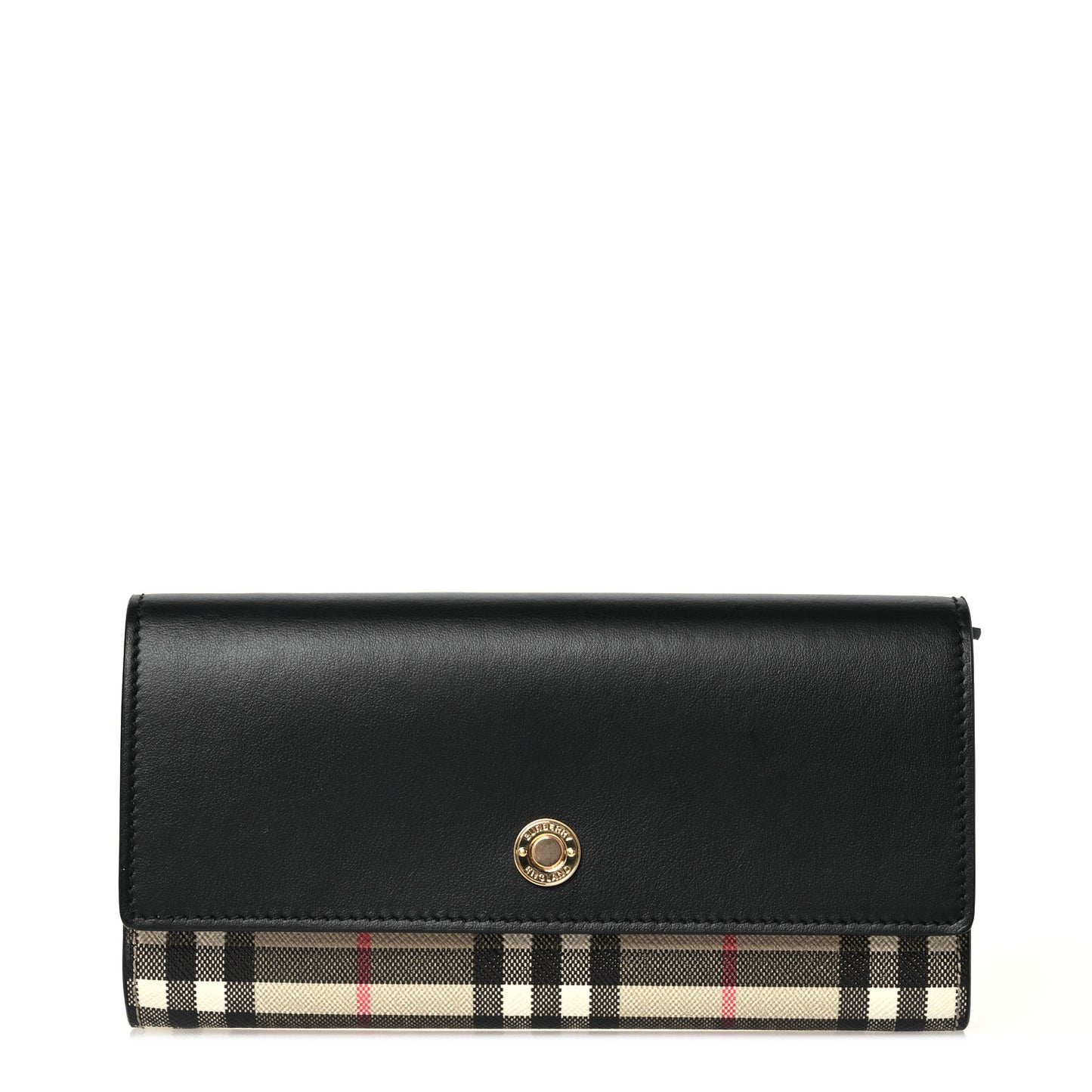 Vintage Check Calfskin Halton Wallet Black