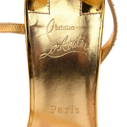 Christian Louboutin Crystal Strass Rosalie 100 Sandals 41 Cry Aurum Gold 7 of 10