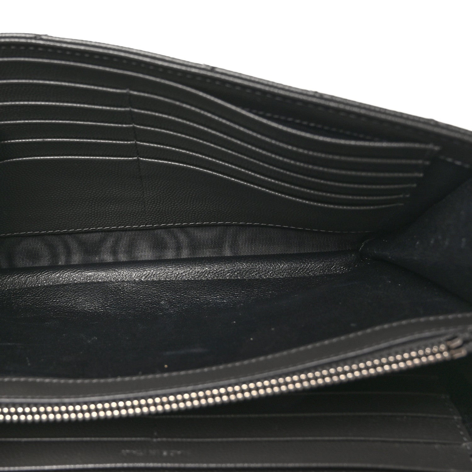 Saint Laurent Grain De Poudre Matelasse Chevron Monogram Chain Wallet Storm 6 of 10