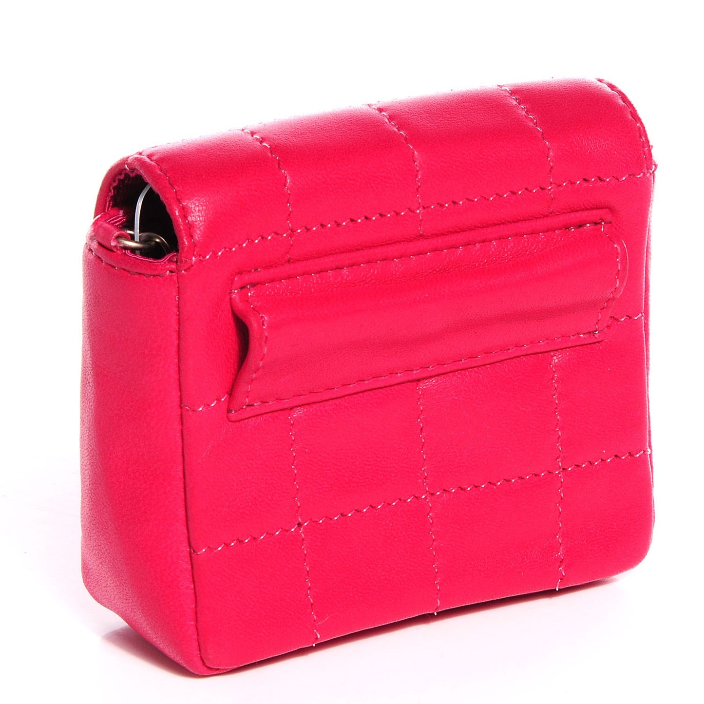 Lambskin Square Stitched Convertible Micro Flap Pink
