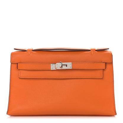 Hermes Swift Kelly Pochette Clutch Orange 1 of 21