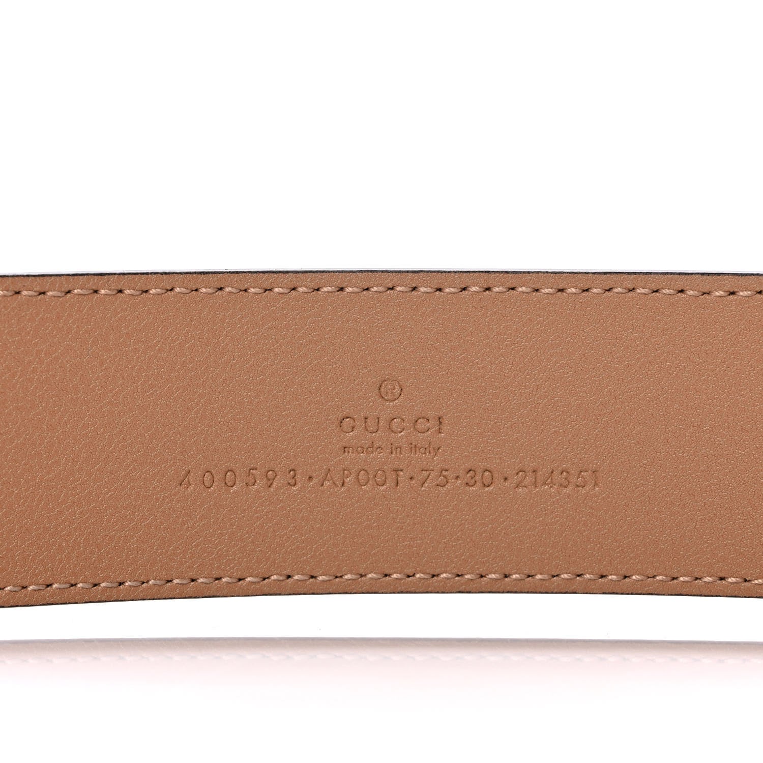 Gucci Calfskin Double G 40mm Belt 75 30 Tan 3 of 5