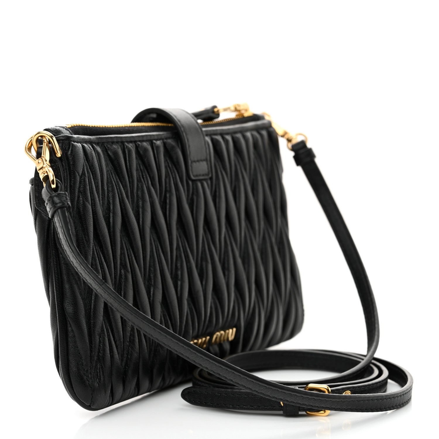 Miu Miu Nappa Matelasse Crossbody Black 3 of 10