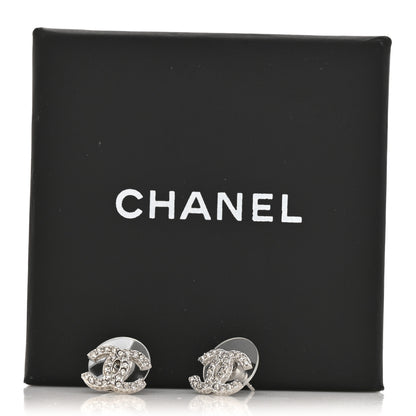 Chanel Crystal CC Earrings Silver 5 of 5
