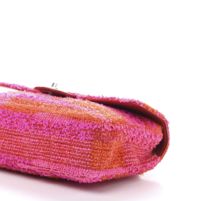 Chanel Tweed Quilted Medium Single Flap Red Pink 11 of 12