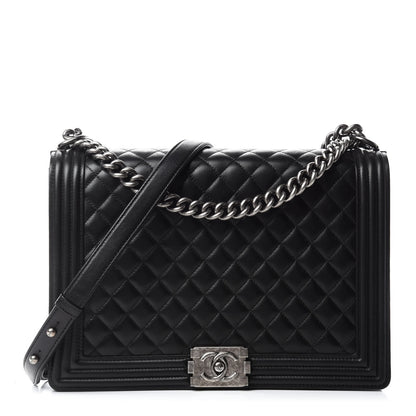 Chanel Lambskin Quilted Large Boy Flap Black 1 of 11