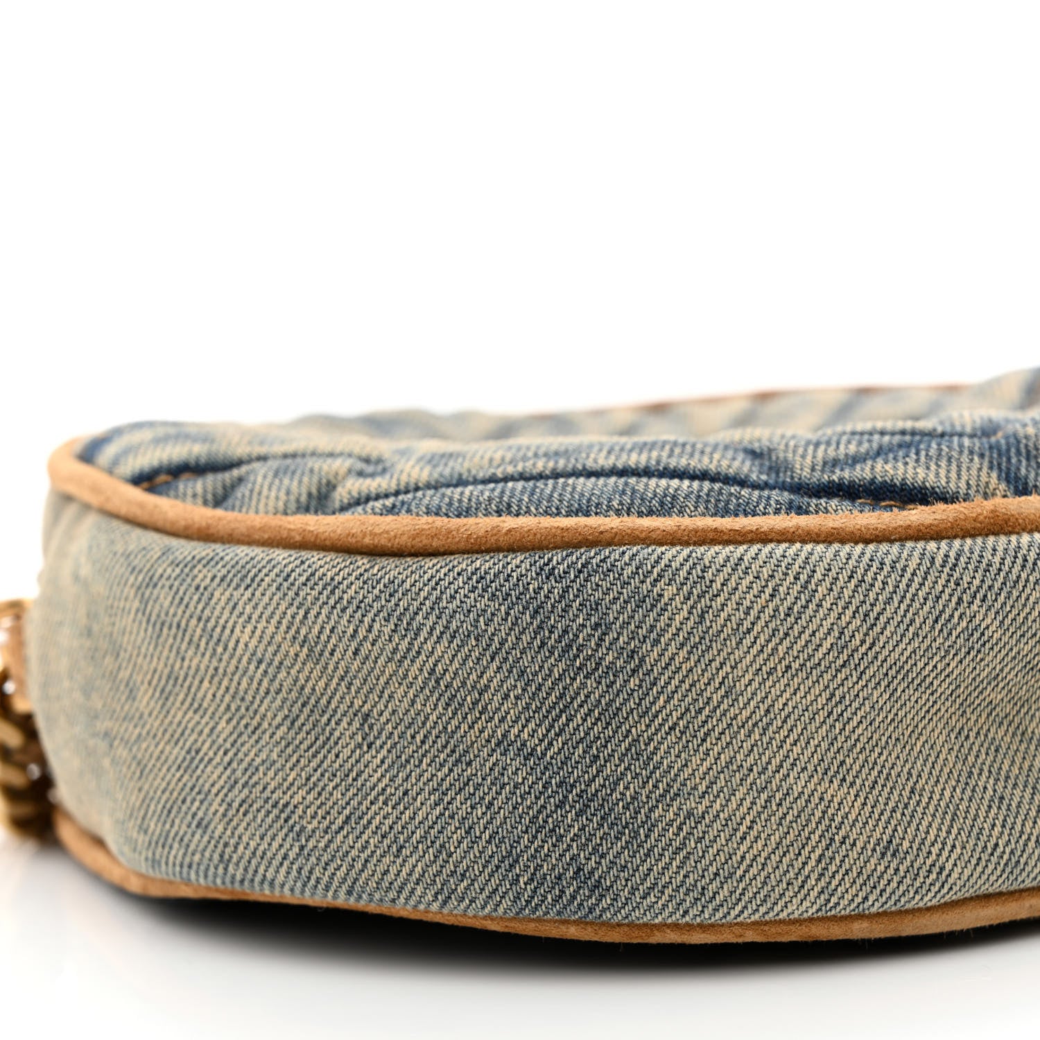 Saint Laurent Denim Quilted Monogram Round Crossbody Bag Rodeo Blue 9 of 11