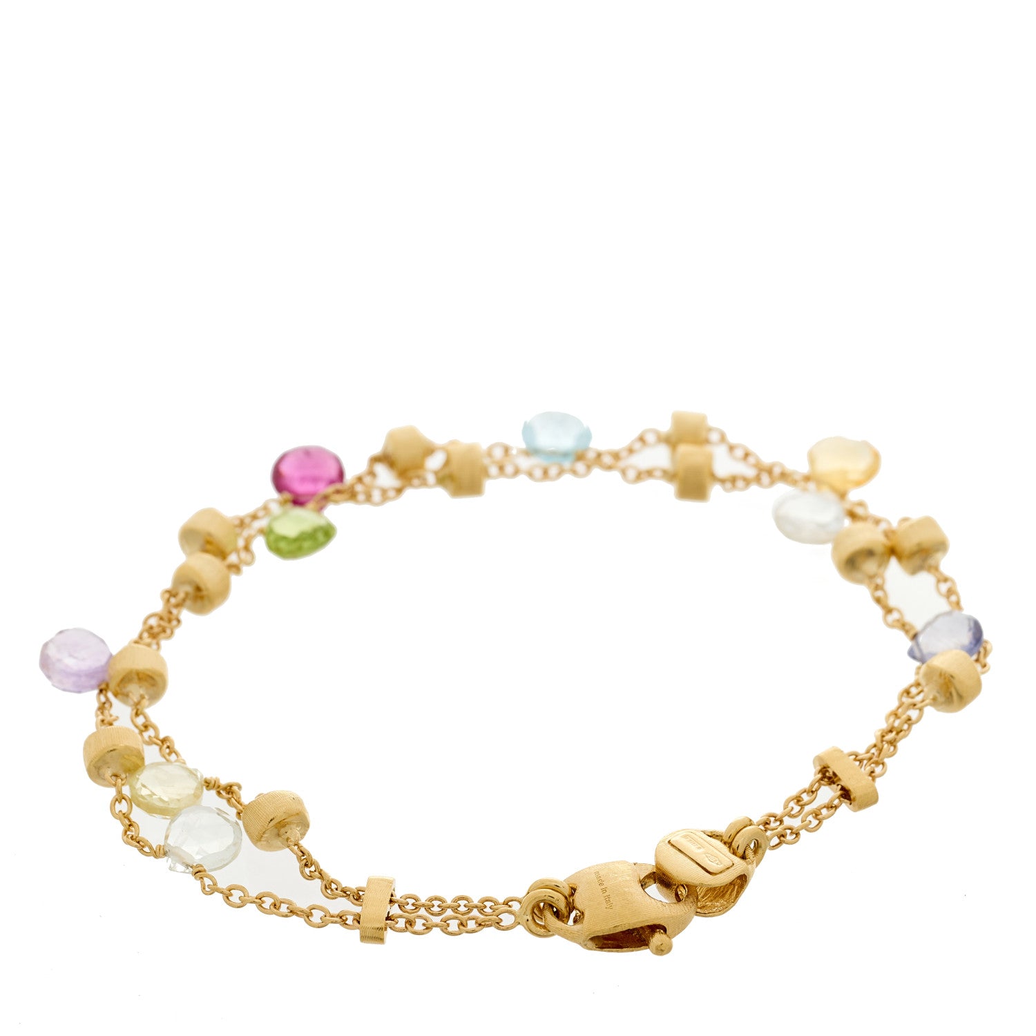 Marco Bicego 18K Yellow Gold Multi Gemstone Paradise Double Strand Bracelet 2 of 4