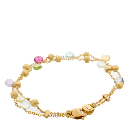 Marco Bicego 18K Yellow Gold Multi Gemstone Paradise Double Strand Bracelet 2 of 4