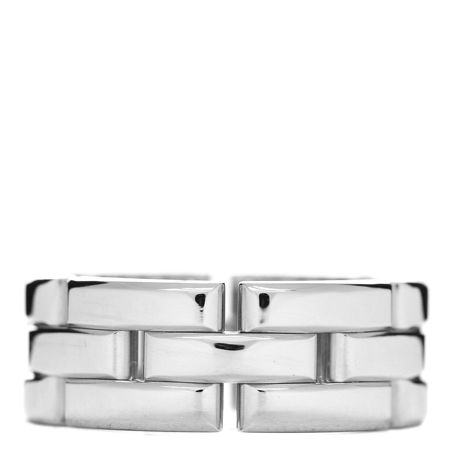 Cartier 18K White Gold Diamond Maillon Panthere 3 Half Rows Paved Ring 54 6.75 3 of 4