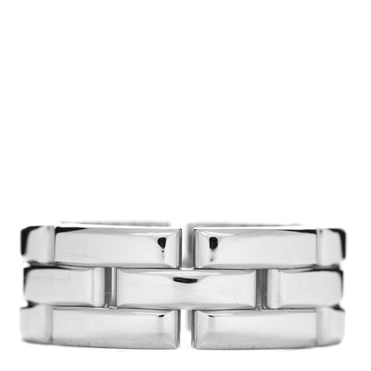 Cartier 18K White Gold Diamond Maillon Panthere 3 Half Rows Paved Ring 54 6.75 3 of 4