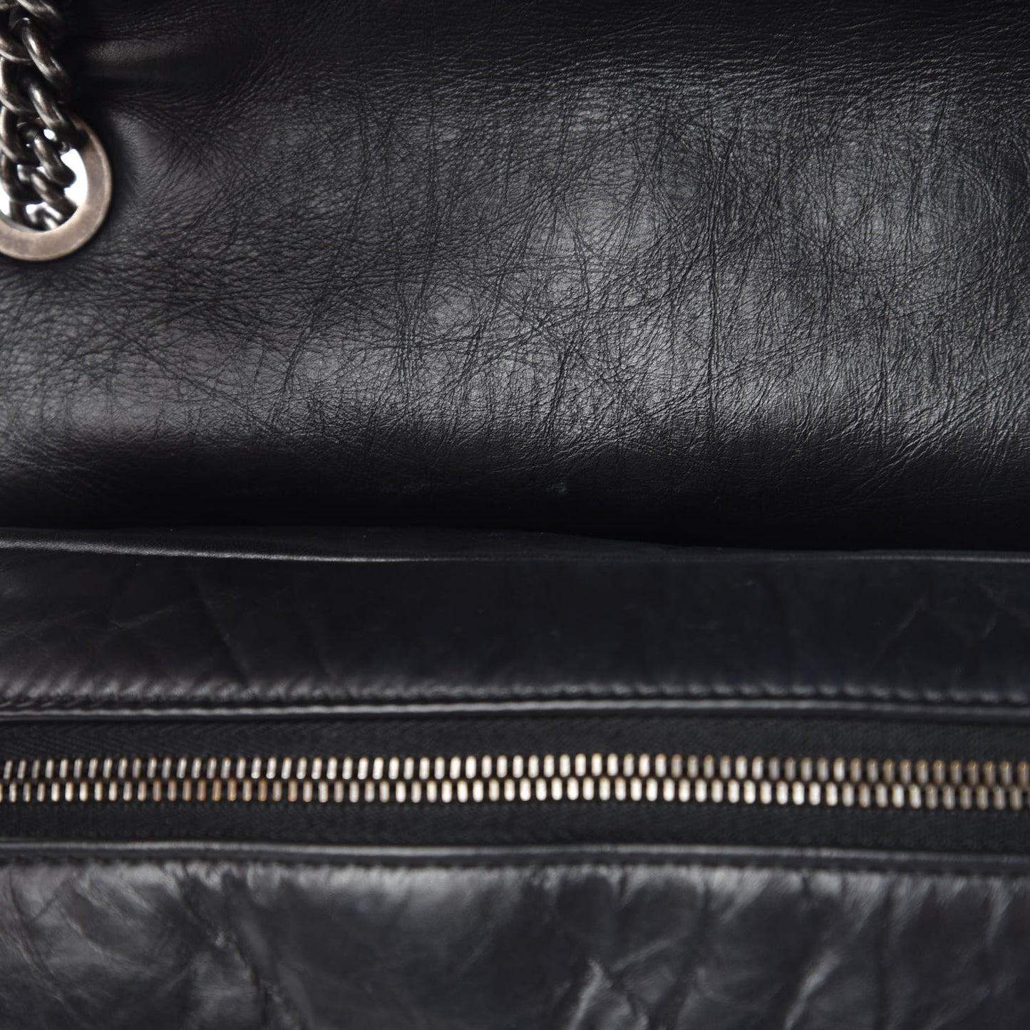 Aged Calfskin Jumbo New Portobello Flap Black