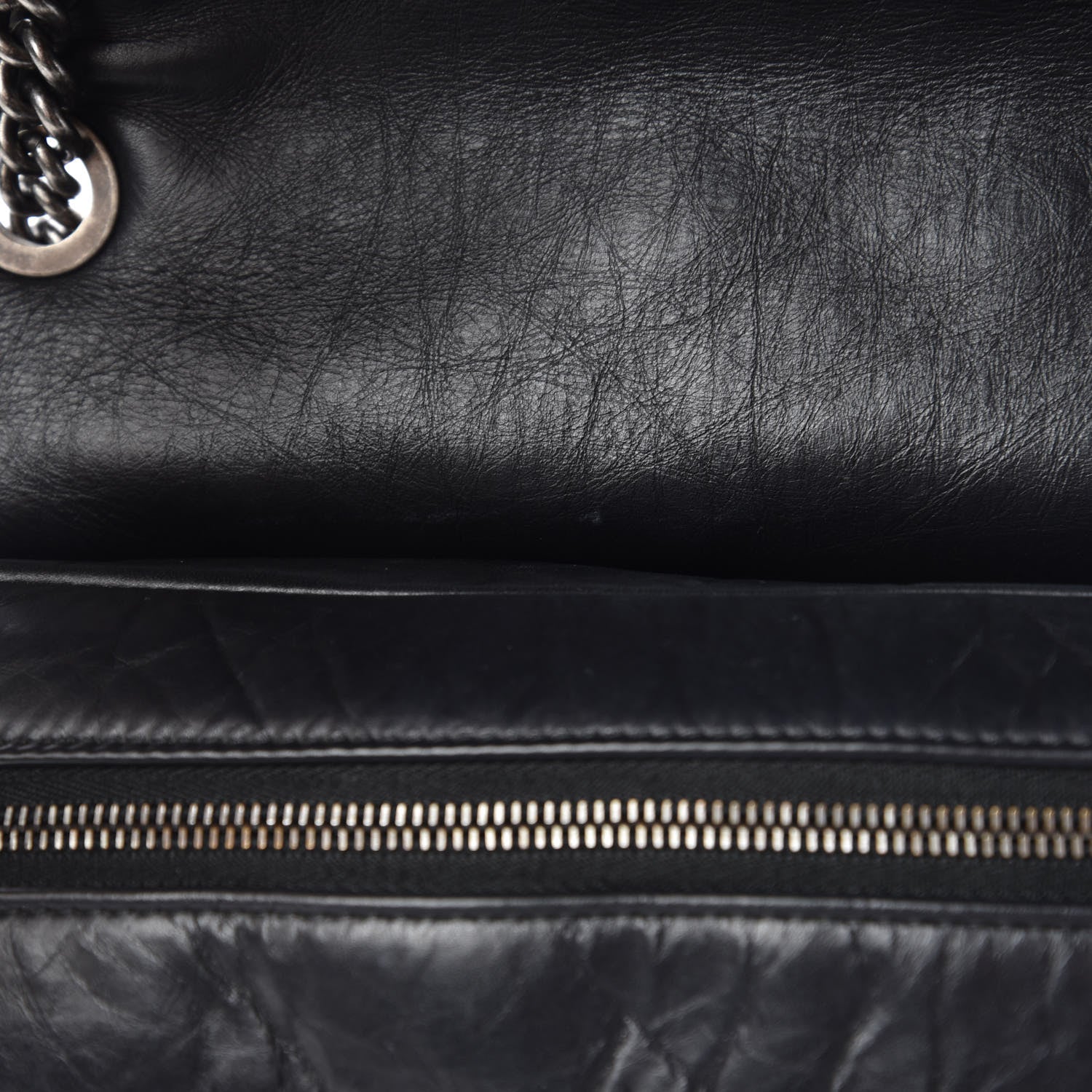 Chanel Aged Calfskin Jumbo New Portobello Flap Black 8 of 11