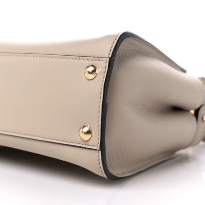 Fendi Vitello Seta Cotton Canvas FF Embroidered Mini Peekaboo Iconic Satchel Nuvola 8 of 8