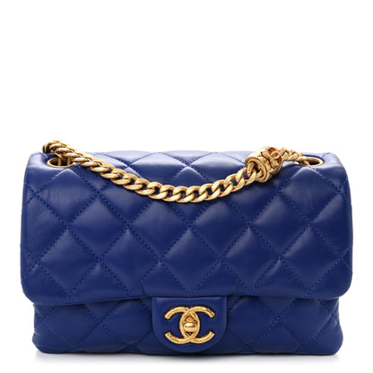 Chanel Lambskin Quilted Small Pillow Crush Flap Blue 1 of 10