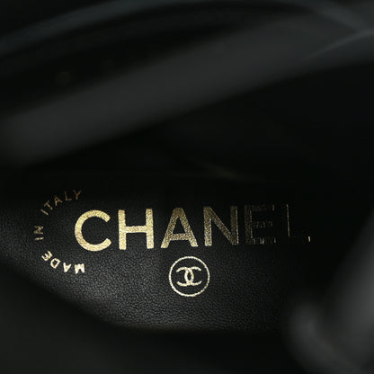 Chanel Shiny Calfskin Lace Up Combat Boots 41 Black 6 of 8