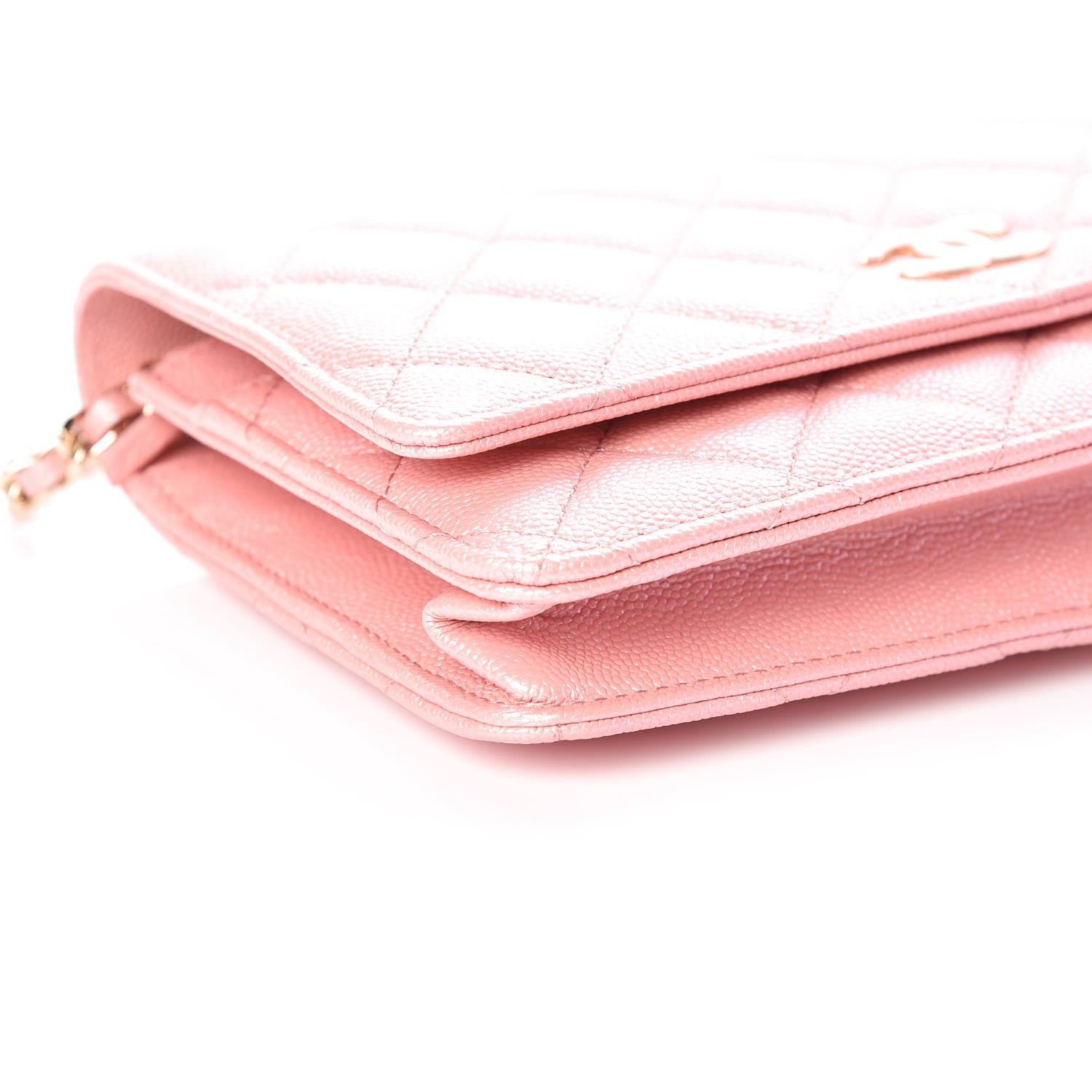 Chanel Iridescent Caviar Quilted Wallet on Chain WOC Rose Pink 5 of 10