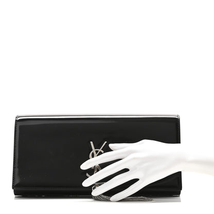 Saint Laurent Patent Classic Monogram Tassel Clutch Black 2 of 7