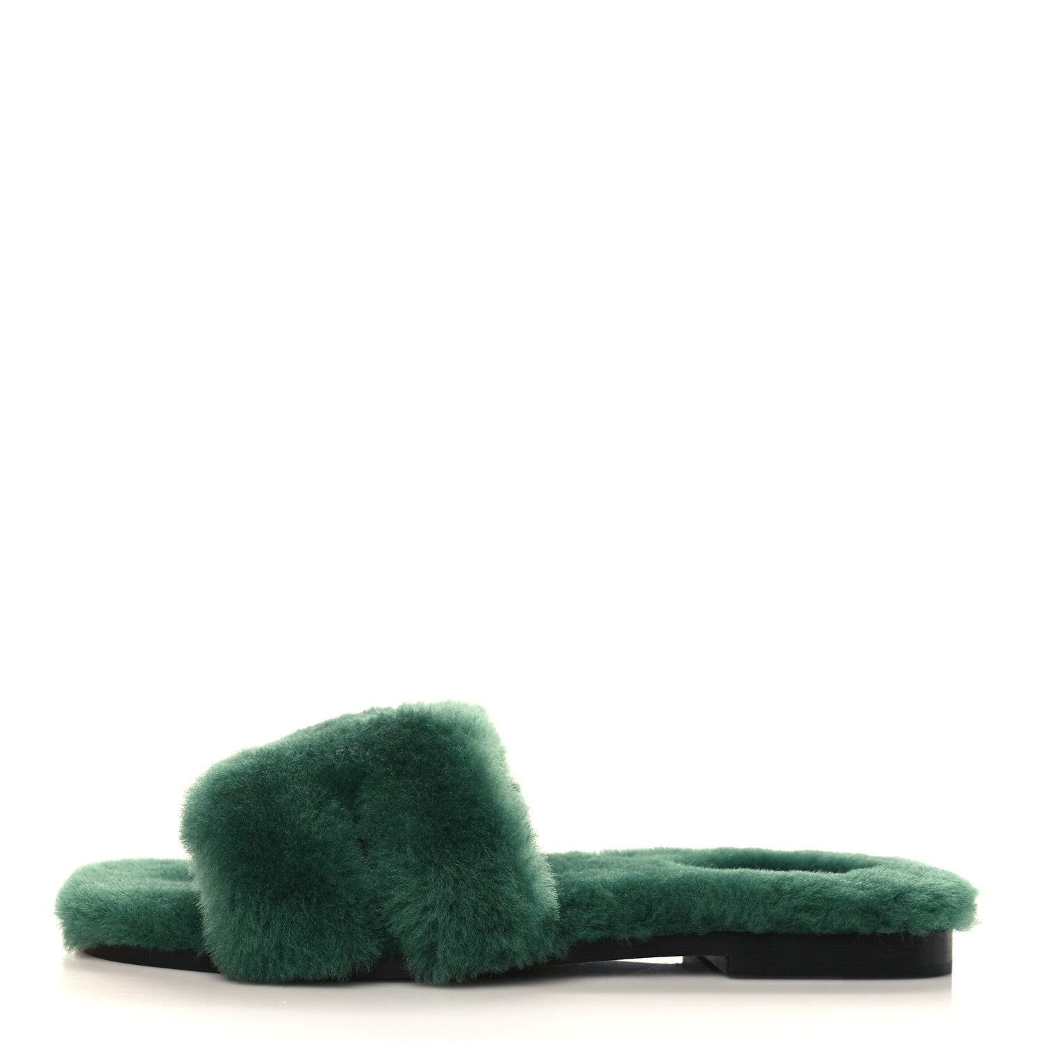 Hermes Woolskin Oran Sandals 40 Vert Anglais 1 of 8