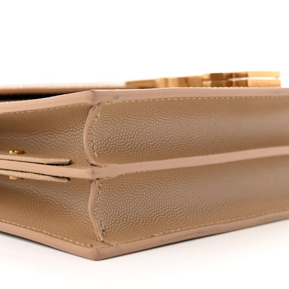 Saint Laurent Grain De Poudre Monogram Cassandra Clasp Bag Latte 8 of 9