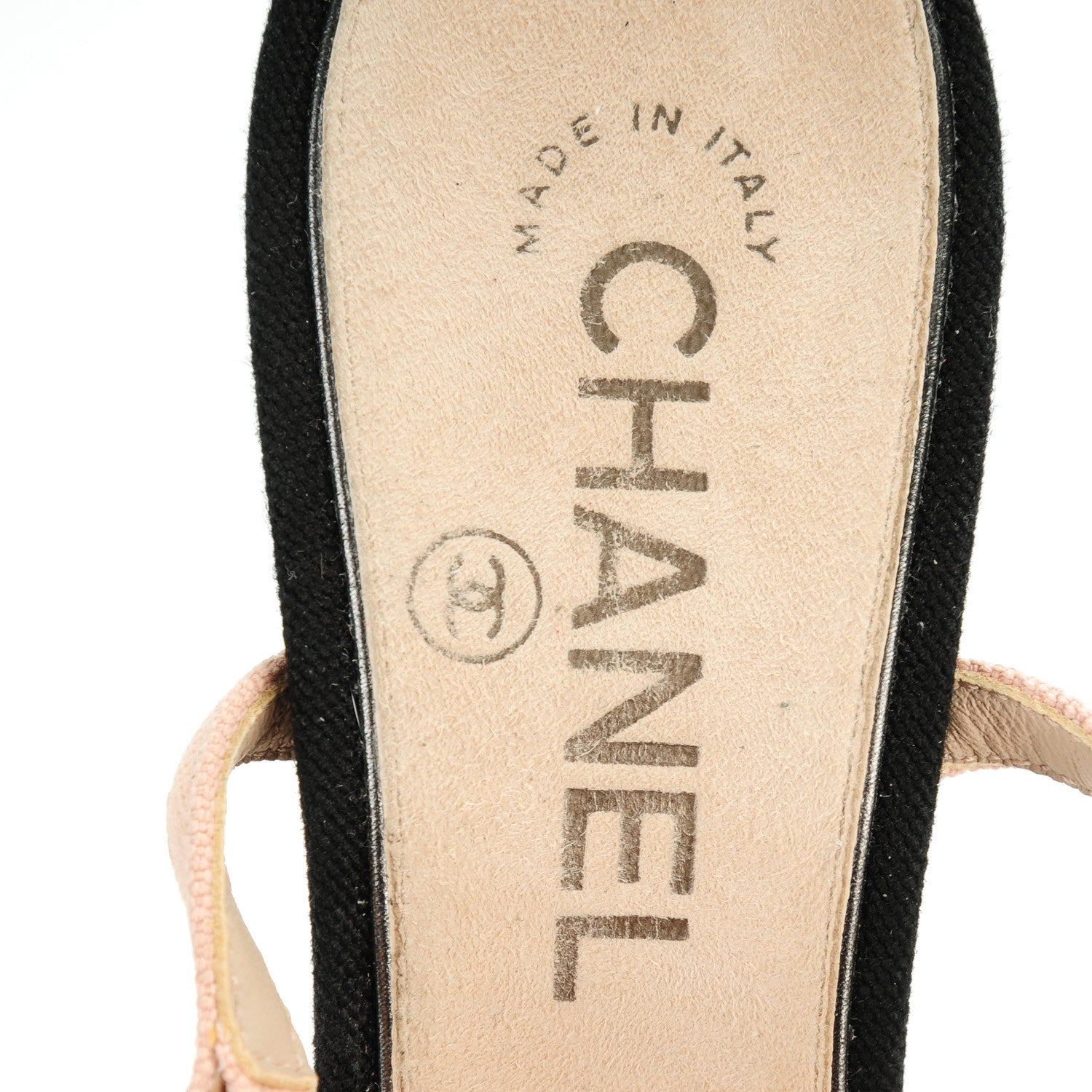 Chanel Canvas Camellia CC Sandals 37 Rose Black 7 of 8