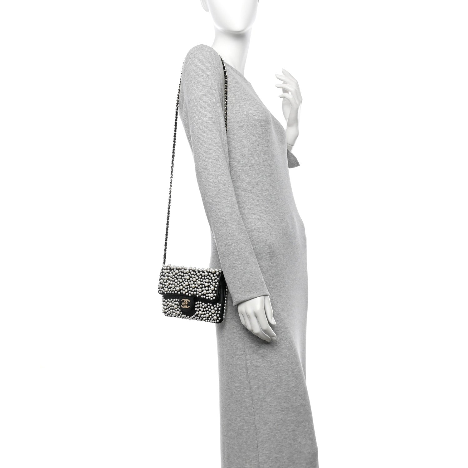 Chanel Lambskin Pearls Flap Black 2 of 10