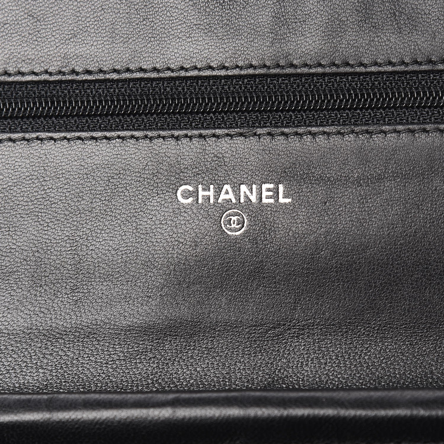Chanel Lambskin Camellia Embossed Wallet on Chain WOC Black 5 of 11