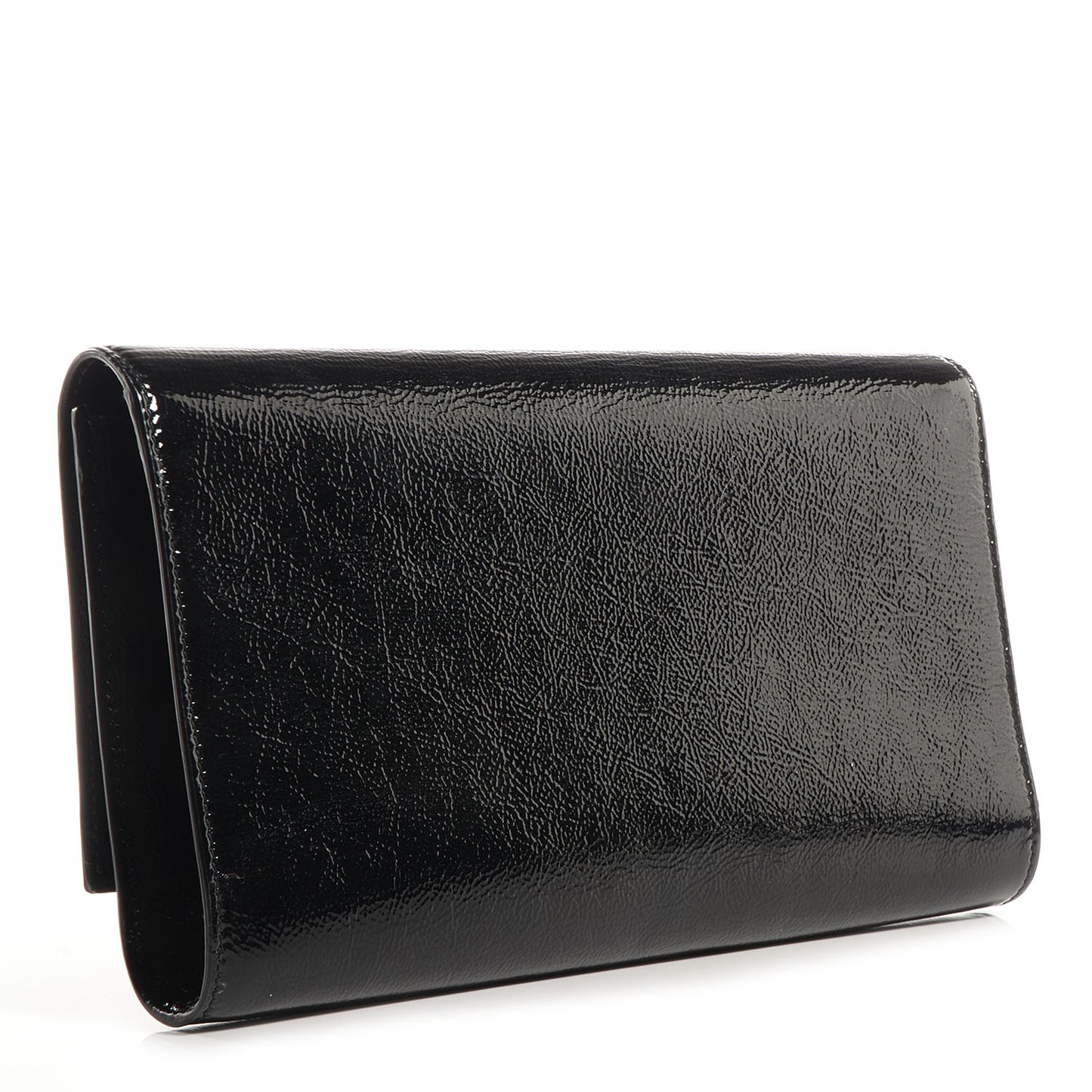 Textured Patent Monogram Large Belle De Jour Clutch Black