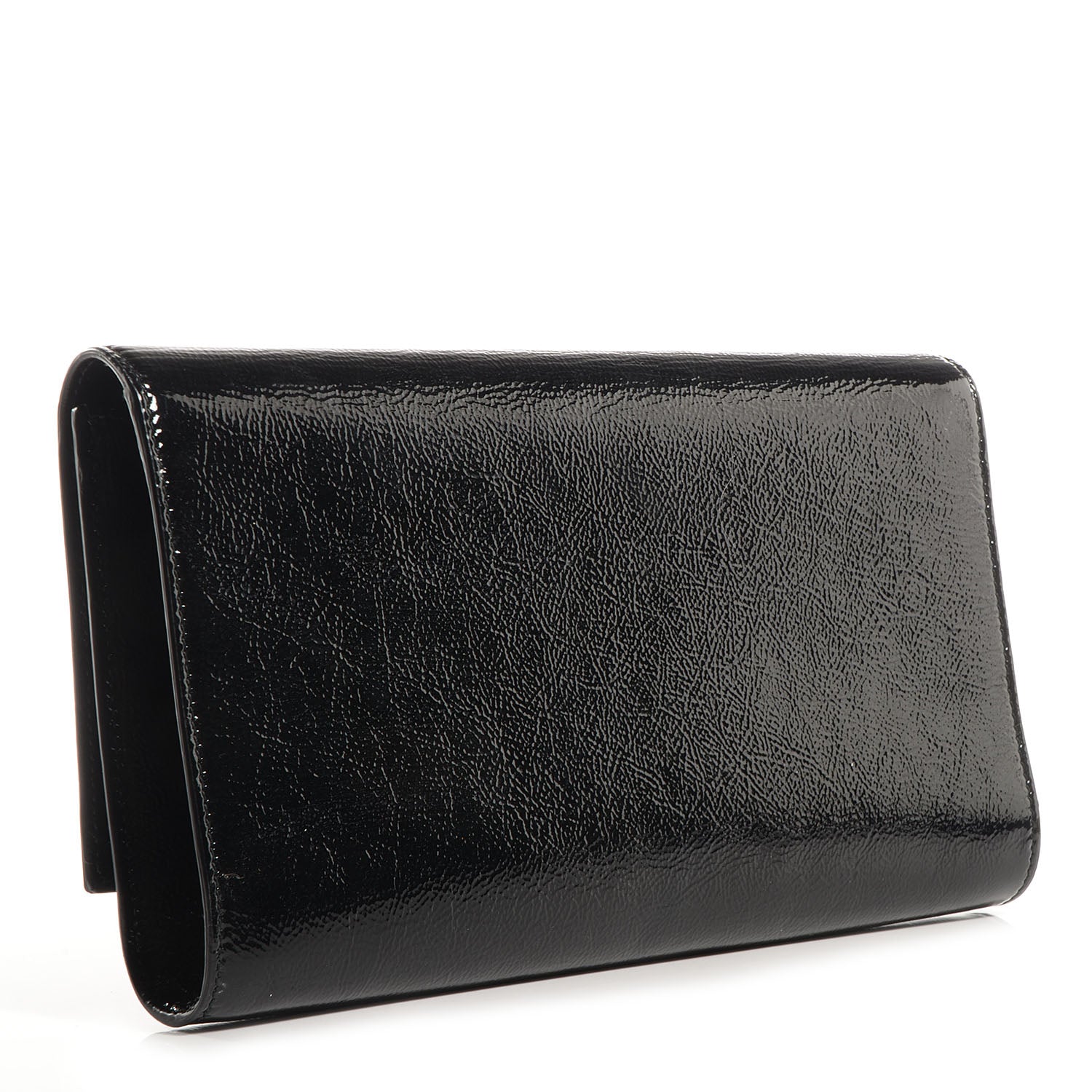 Saint Laurent Textured Patent Monogram Large Belle De Jour Clutch Black 3 of 7