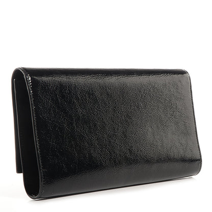 Saint Laurent Textured Patent Monogram Large Belle De Jour Clutch Black 3 of 7