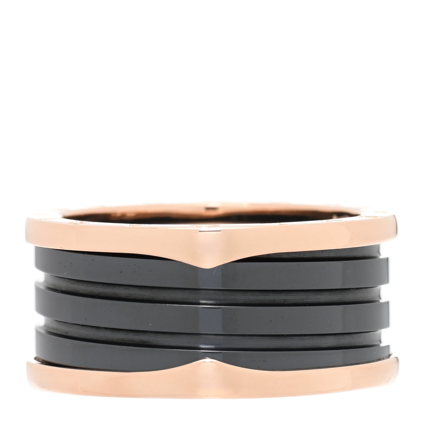 18K Rose Gold Black Ceramic B.Zero1 Four-Band Ring 67 11.5