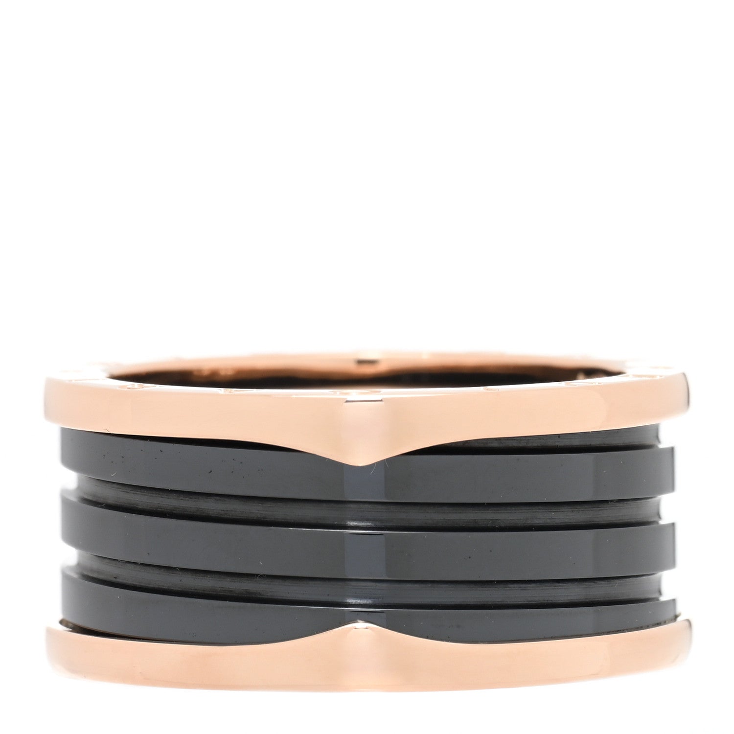 Bulgari 18K Rose Gold Black Ceramic B.Zero1 Four-Band Ring 67 11.5 3 of 5