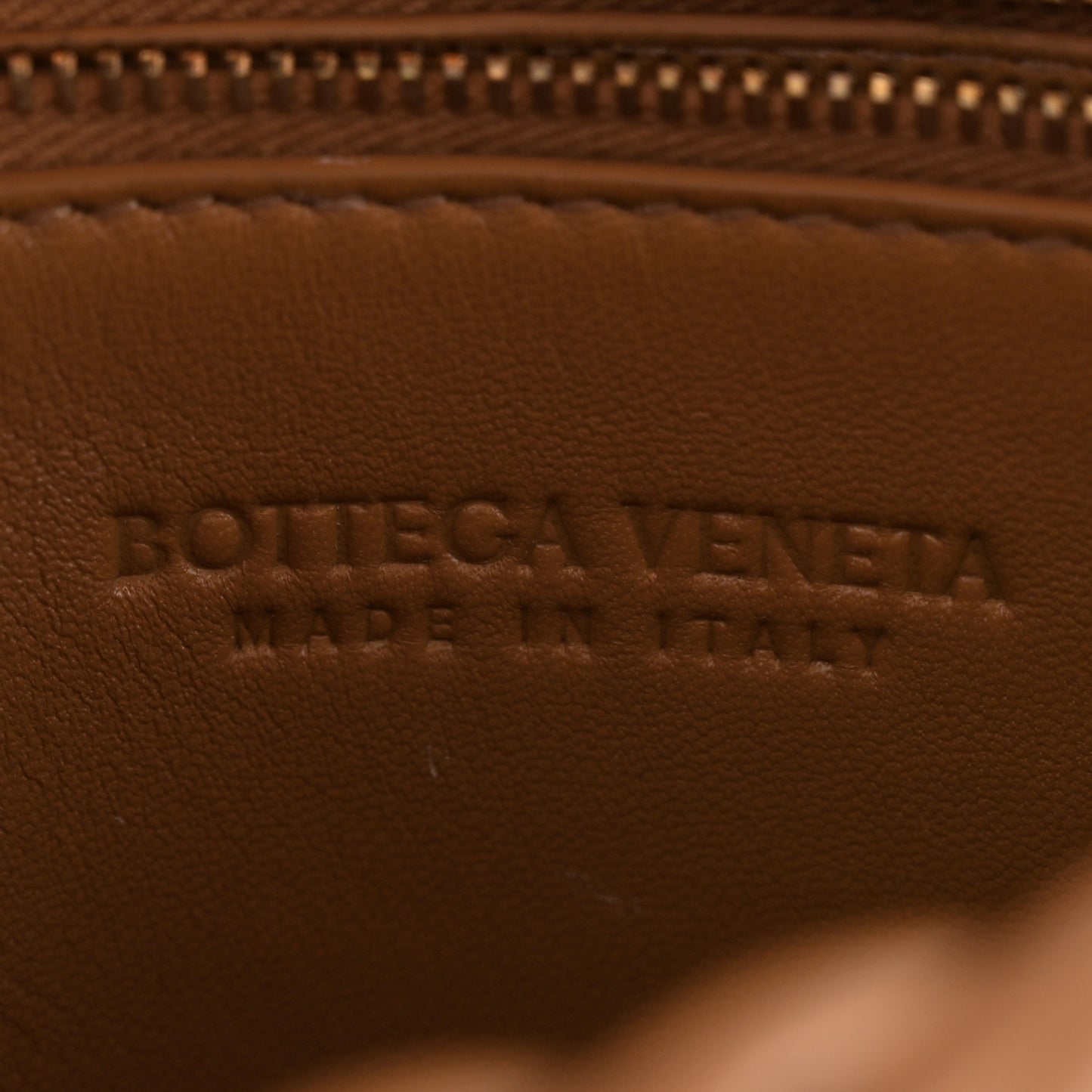 Nappa Intreccicio Padded Small Cobble Shoulder Bag Caramel